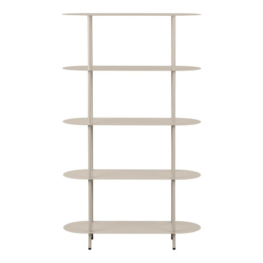 Metal Shelving Unit - Sand Finish 5-Shelf Bookcase, 90x150 cm