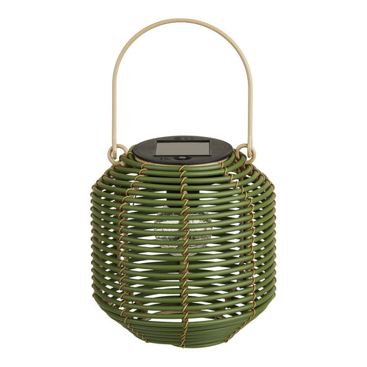 Crewe Lantern, rechargeable with integrated solar panel, green