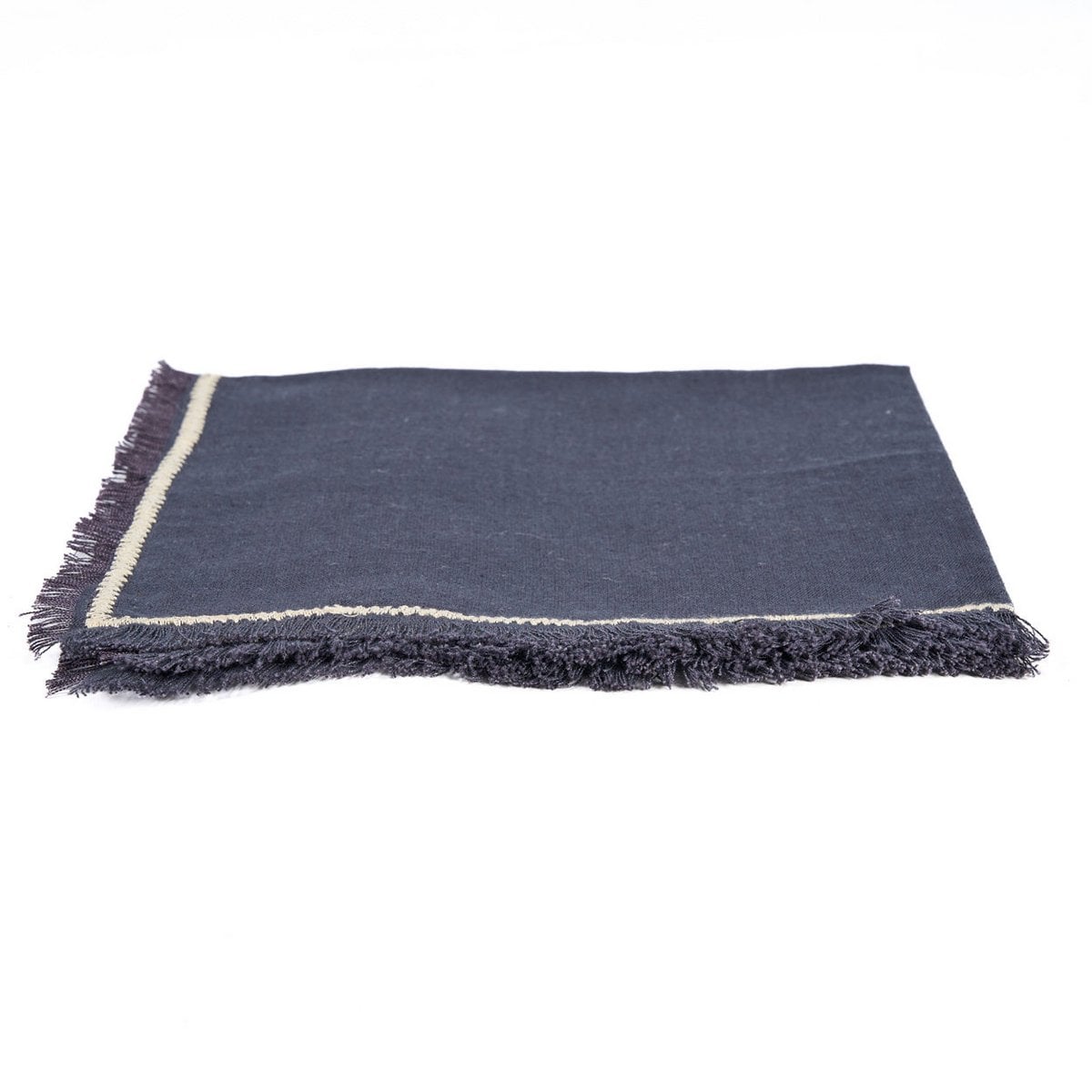 Linen Napkin - Black Natural Tuscany Napkin - 45x45