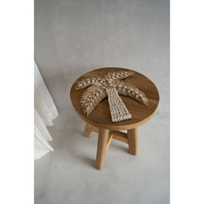 Teak Wood Stool - Natural Handmade Accent Seat
