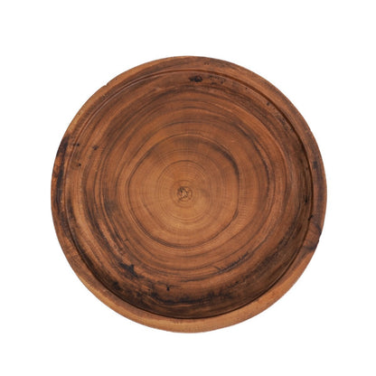 Suar Wood Side Table - Natural, Elegant Accent Table