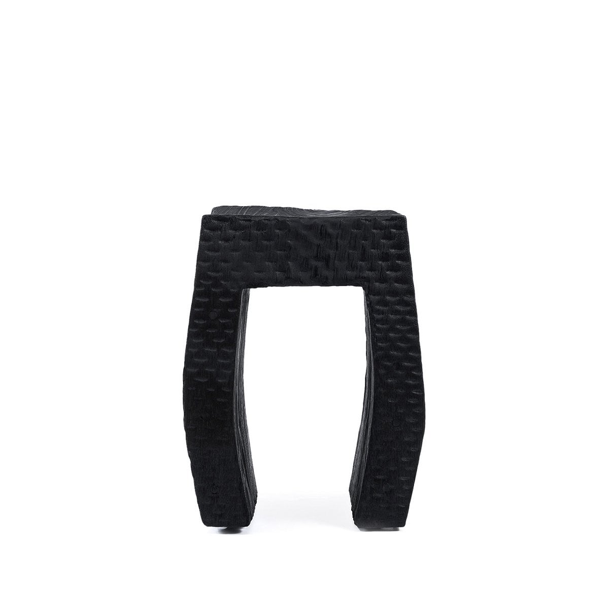 Suar Wood Stool - Black Montano Accent Stool for Indoor Spaces