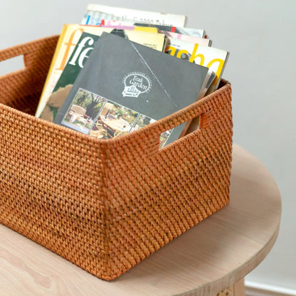 Rattan Shelf Basket - Handwoven Storage | Soeji