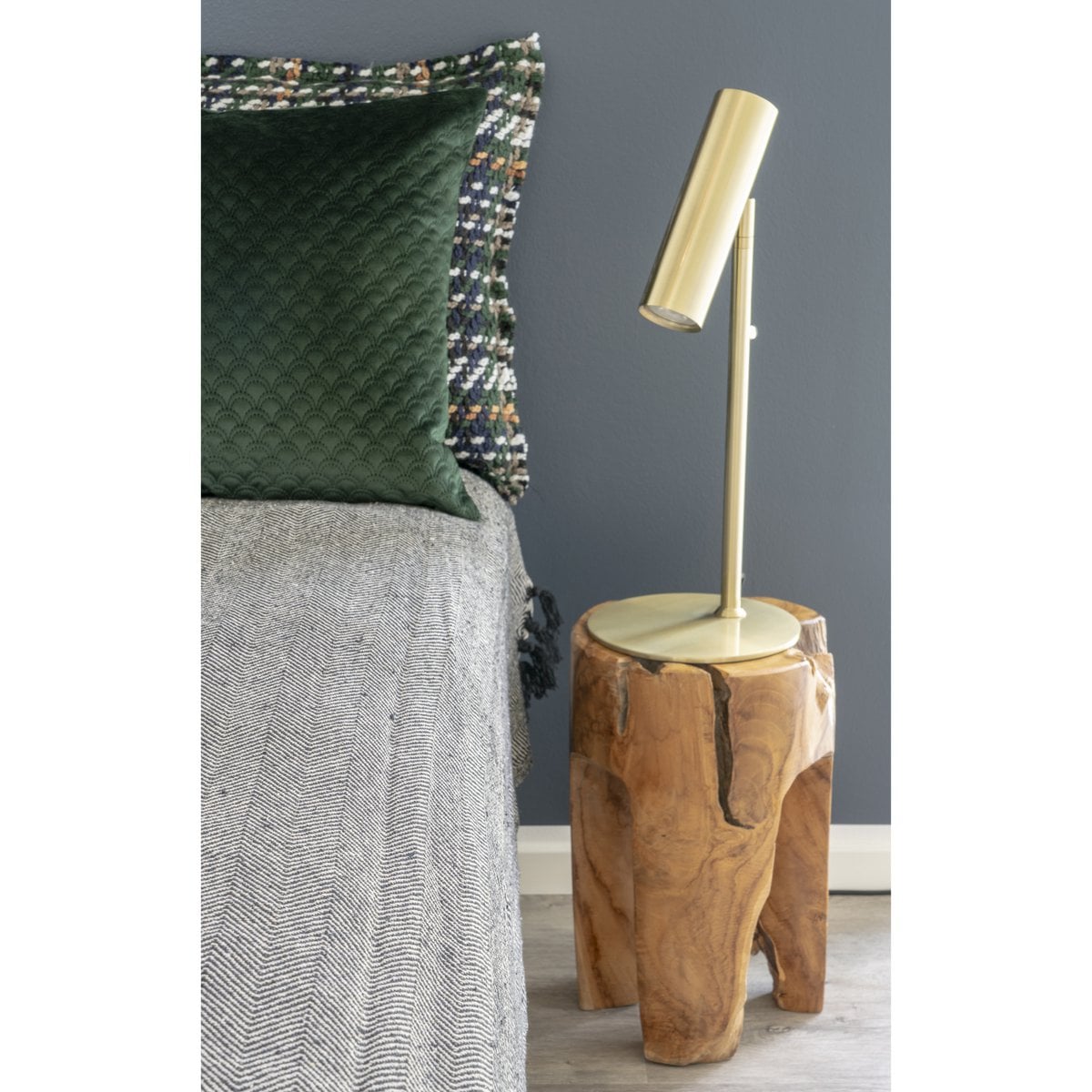 Brass Table Lamp - Adjustable Steel Desk Light, Modern Design
