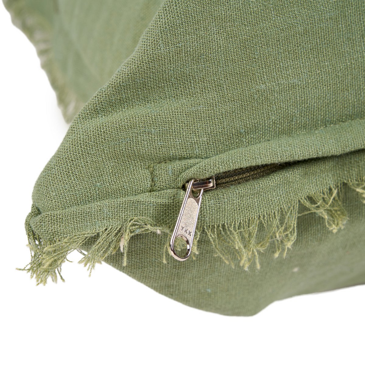 Linen Cushion Cover - Sage Green Square Throw Pillow, 50x50 cm