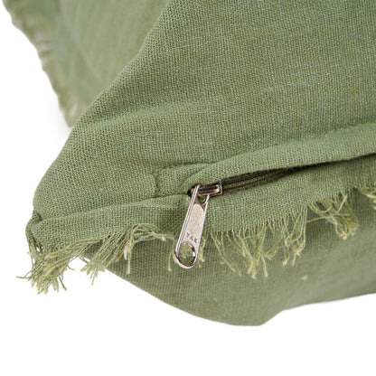 Linen Cushion Cover - Sage Green Square Throw Pillow, 50x50 cm