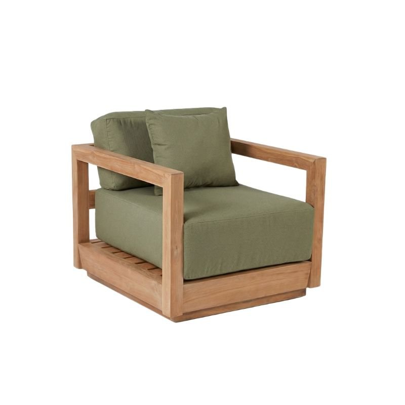 Teak Outdoor Sofa - Green Alga One Seater