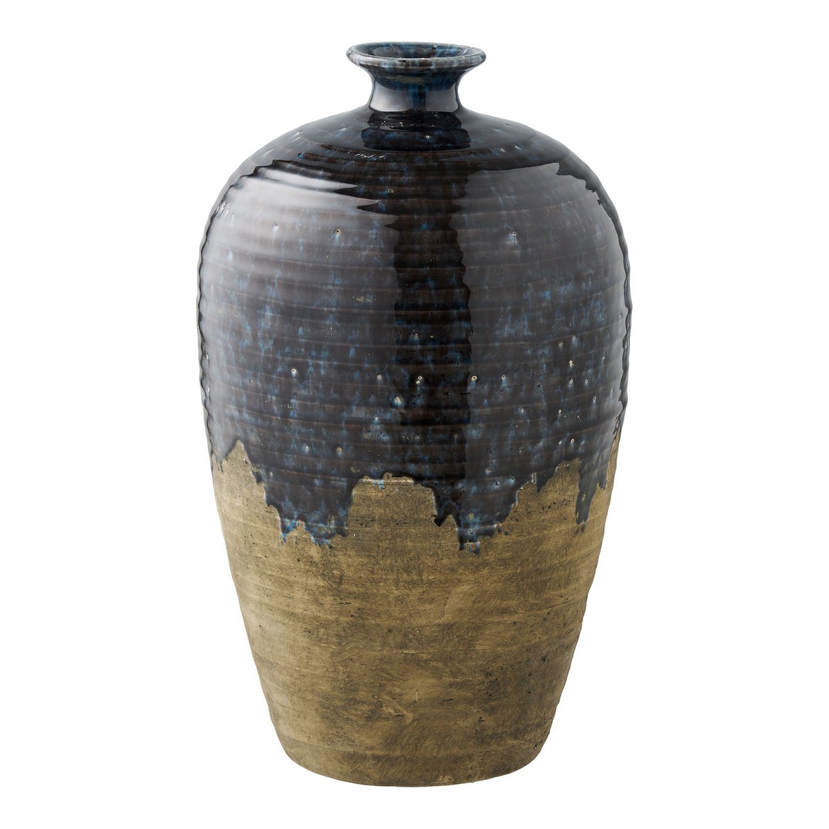 Ceramic Vase Dark Blue - Modern Decorative Vase, 27x44.5 cm