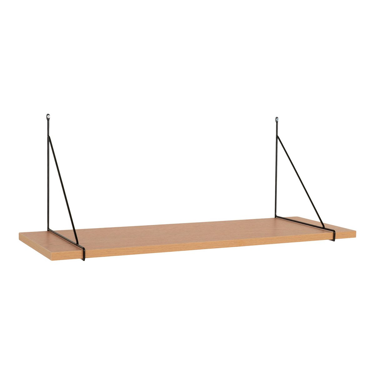 Wall Shelf Ash Veneer & Black Steel - Modern Floating Shelf 80cm
