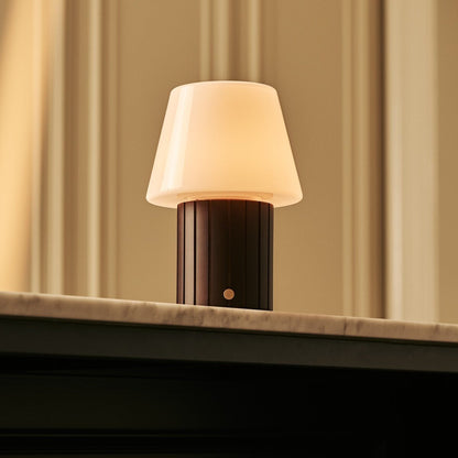 Cordless Table Lamp - Dark Brown Rechargeable Lamp with 3 Light Modes