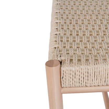 Abano Bench - Natural, Poplar Wood, Paper Cord, 35x80x45cm