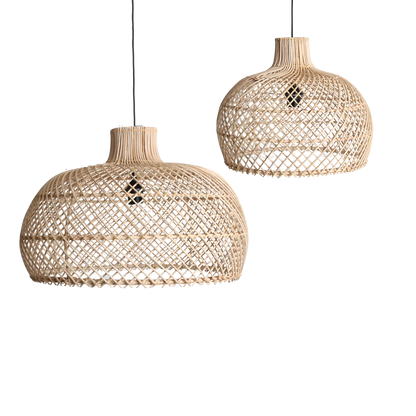 Rattan Pendant Light - Large Natural Woven Hanging Lamp