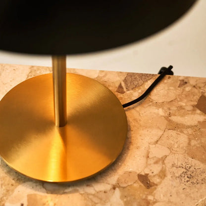 Gold and Black Table Lamp - Elegant Metal Bedside Lamp