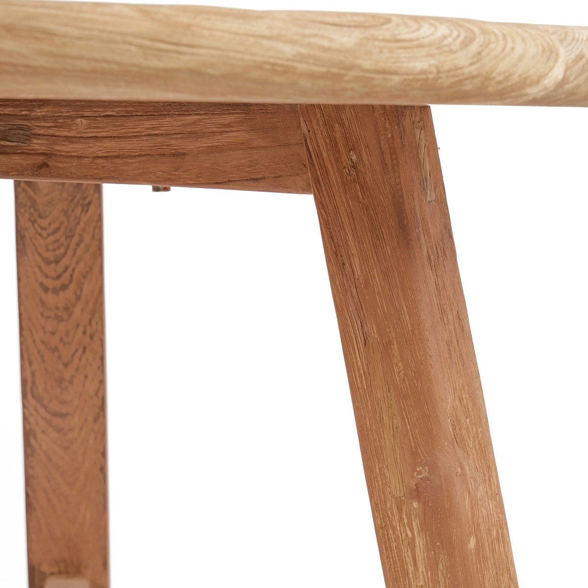 Rustic Teak Wood Dining Table – Upcycled Reclaimed Timber, 120cm