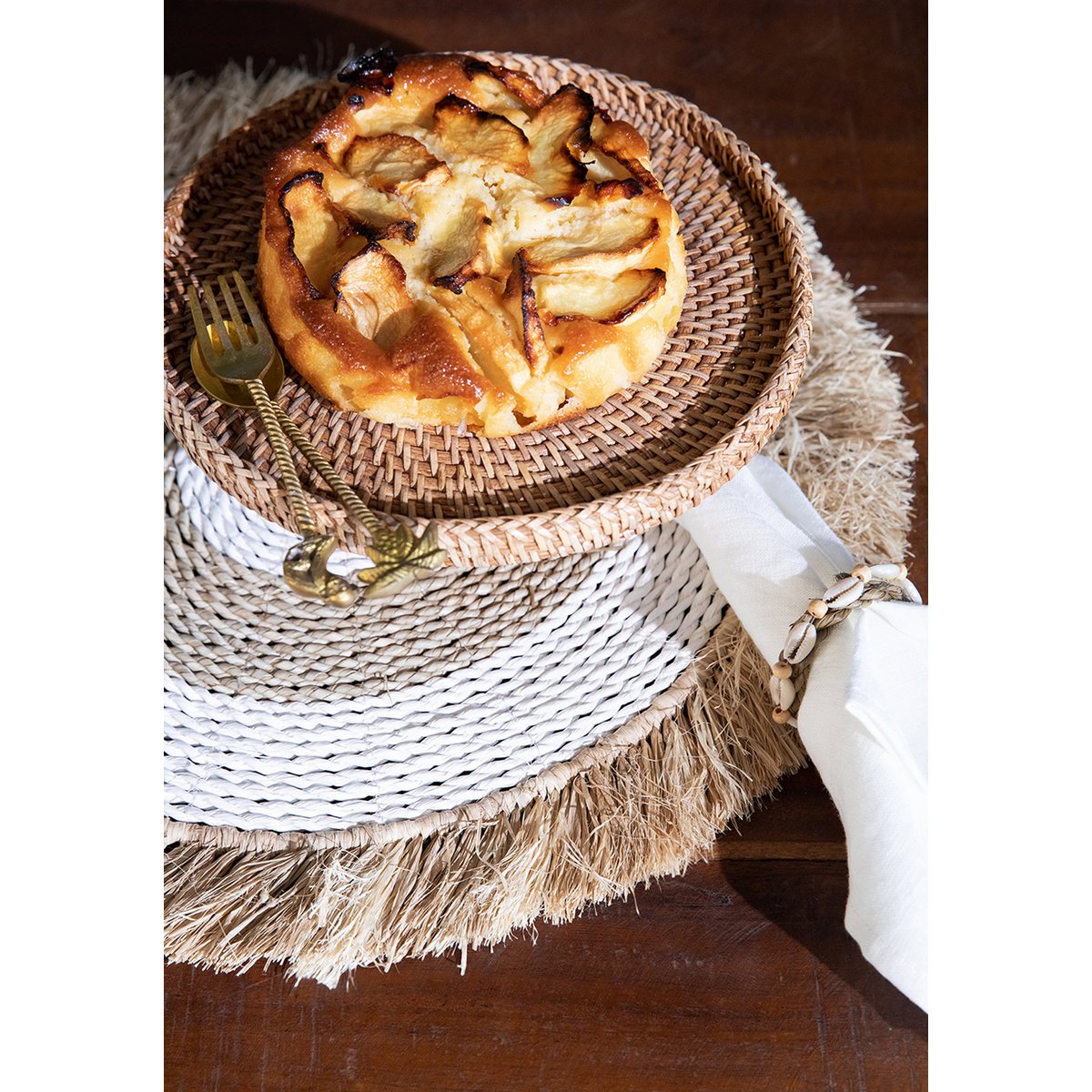 The Seagrass Raffia Placemat - Natural White