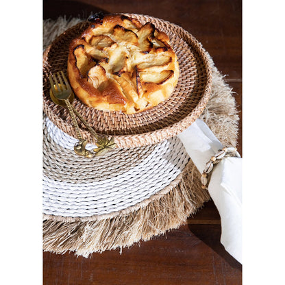 The Seagrass Raffia Placemat - Natural White