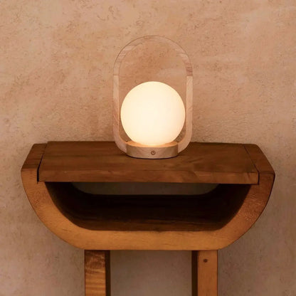 Skye Light Brown Wooden Cordless Lamp | Rechargeable, Dimmable & 3 Light Modes