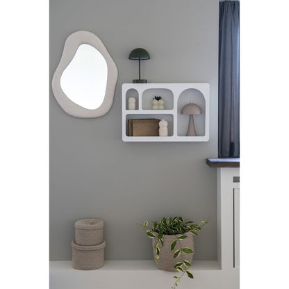Painted Wood Wall Shelf - White Nordic Style, 40x13x60cm