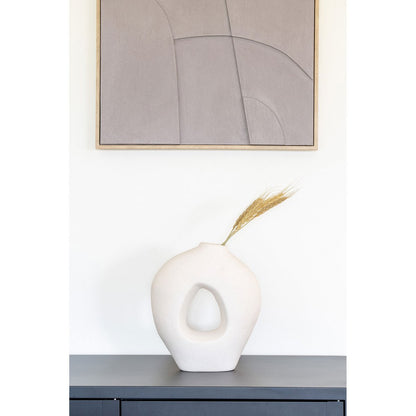 Ceramic Vase - White Sculptural Nordic Vase, 27.8 cm