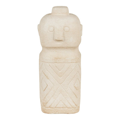 Decoration  - Decoration in cement, beige, 6,5x6,5x15 cm