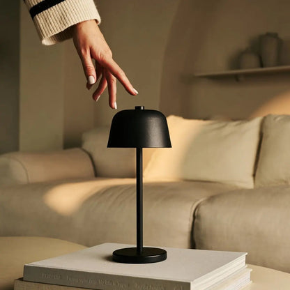 Rechargeable Table Lamp - Black Cordless Lamp with Dimmer