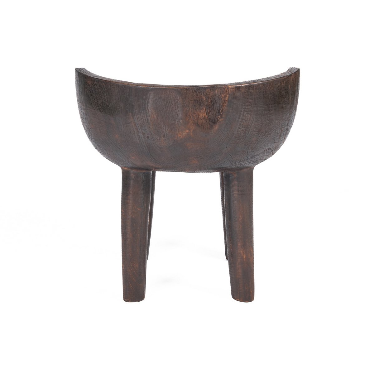 Dark Walnut Wood Low Chair - Modern Accent Seating