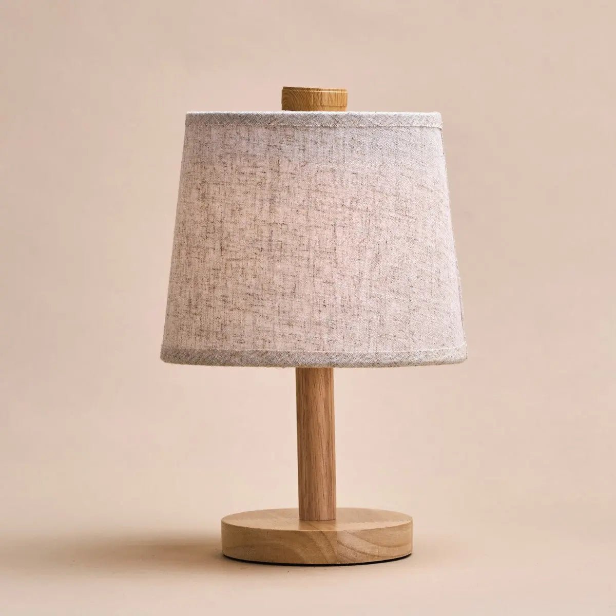 Wooden Cordless Table Lamp – Light Brown Rechargeable Linen Rover