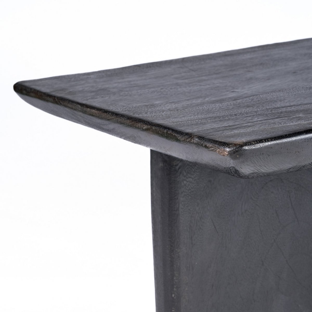 Mango Wood Coffee Table - Modern Black Obsidian Style