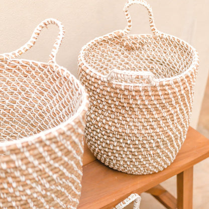 Banana Fibre Storage Basket - Round Macrame Laundry Hamper