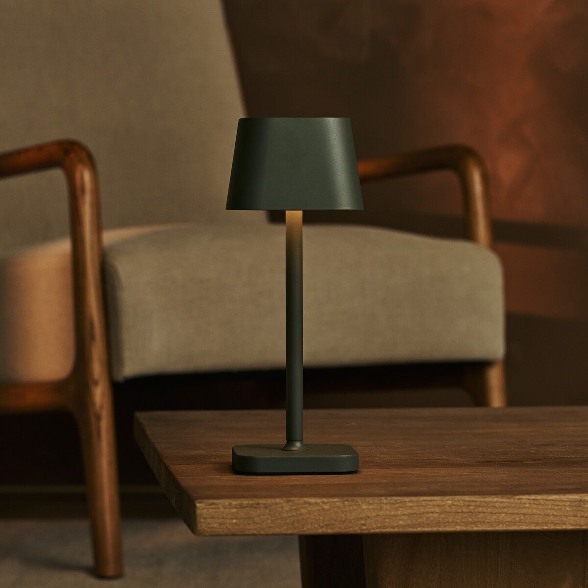Ava Olive Green Rechargeable Table Lamp | Stylish, Cordless & Dimmable