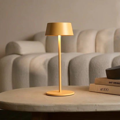 Amber Yellow Table Lamp – Cordless Dimmable LED Light