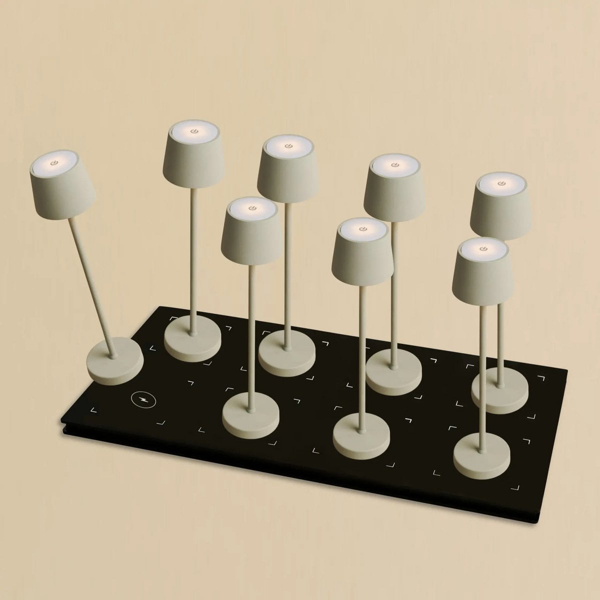 Vondel Mini Rechargeable Table Lamp Set - Shadow Grey with Charging Station