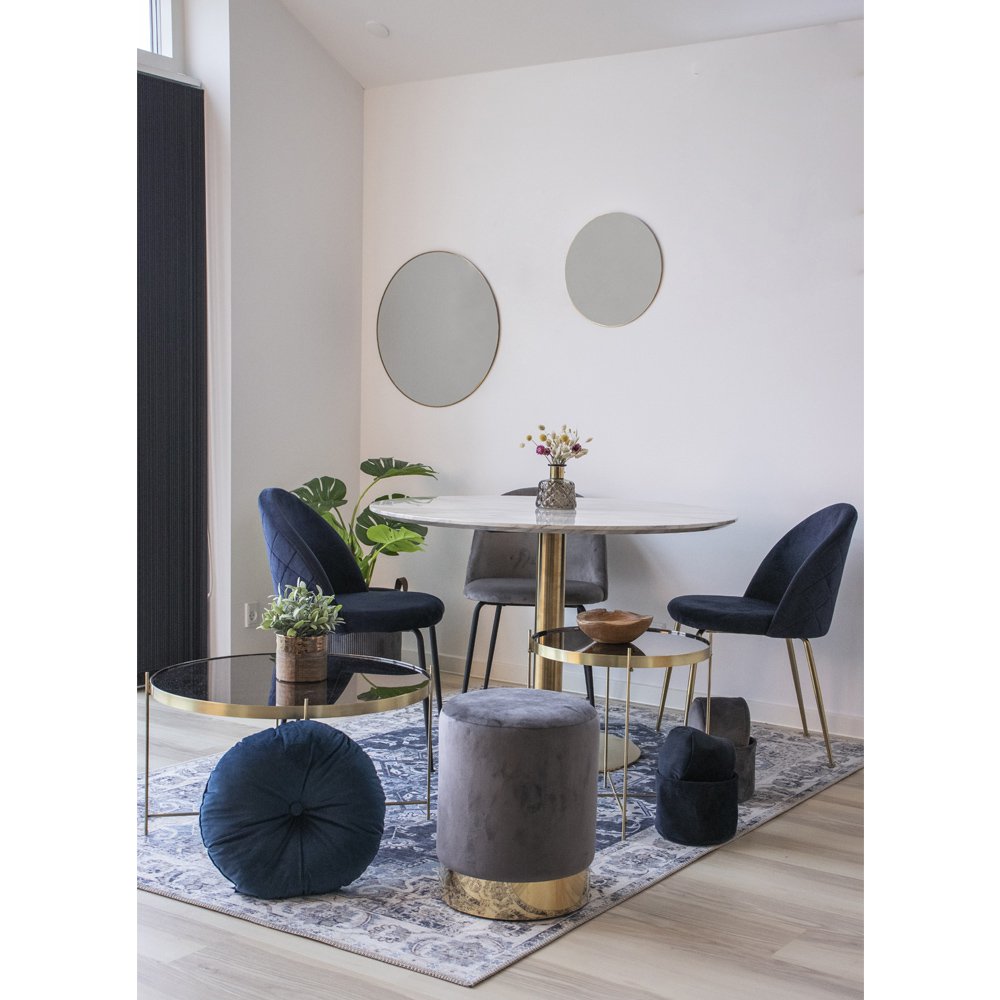 Chaise de salle à manger Geneve - Velours, Acier, Gris - Jeu de 2