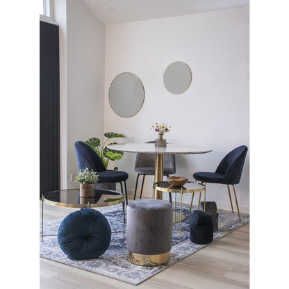 Chaise de salle à manger Geneve - Velours, Acier, Gris - Jeu de 2