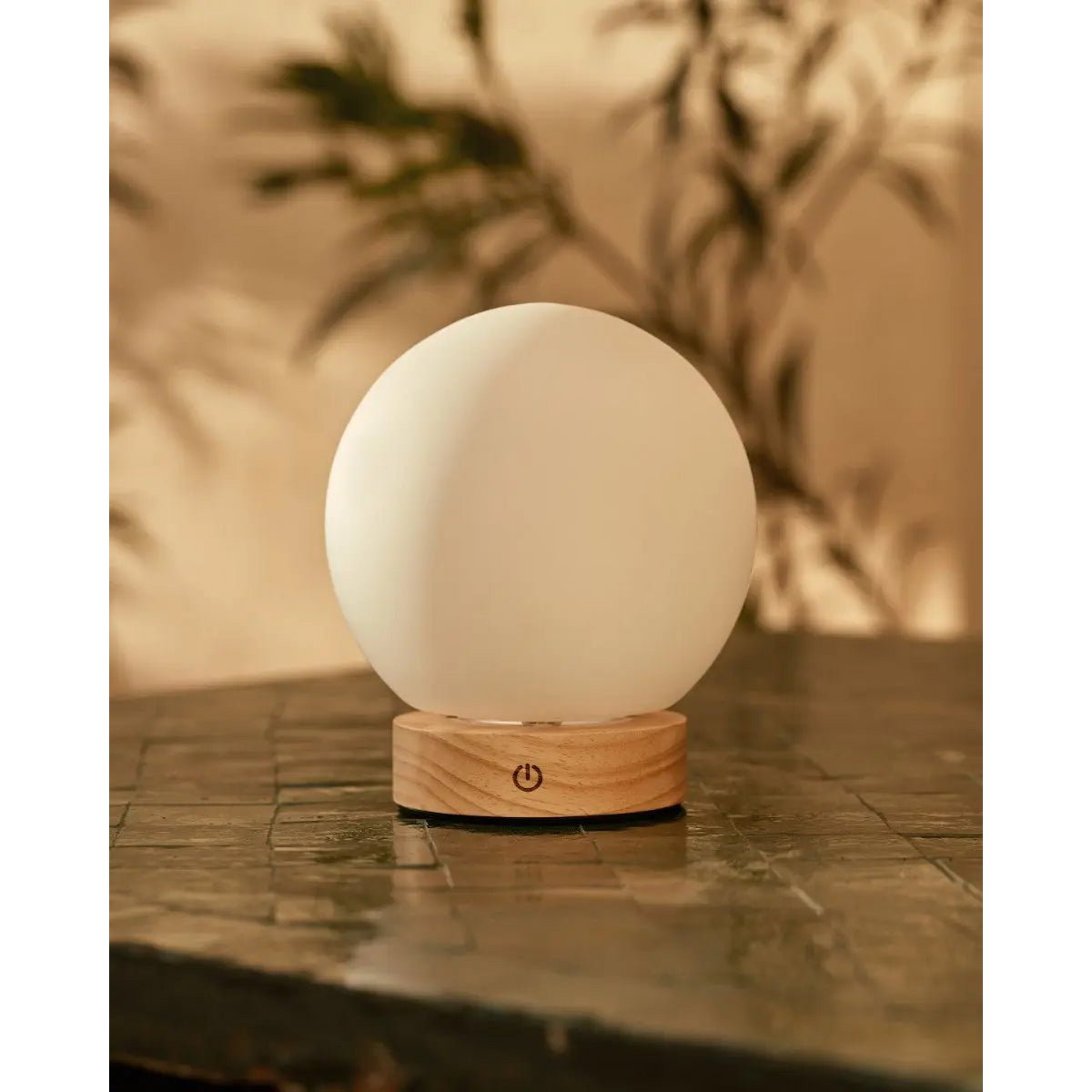 Flore Light Brown Wooden Lamp | Rechargeable, Dimmable & Cordless Lighting