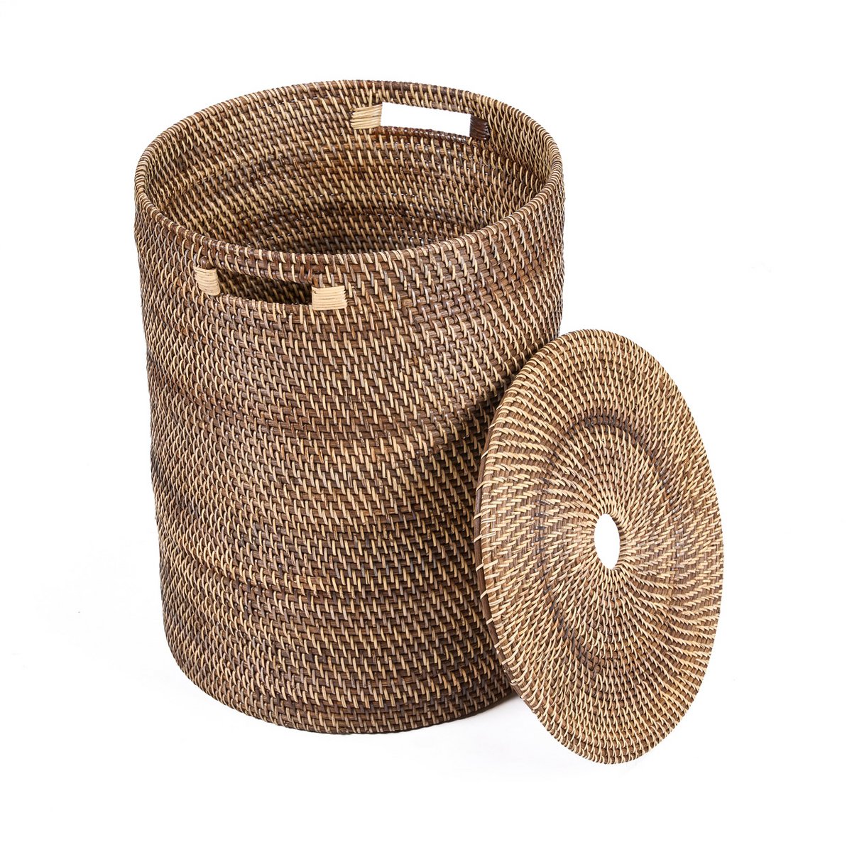 Rattan Laundry Basket - Natural Brown Woven Storage