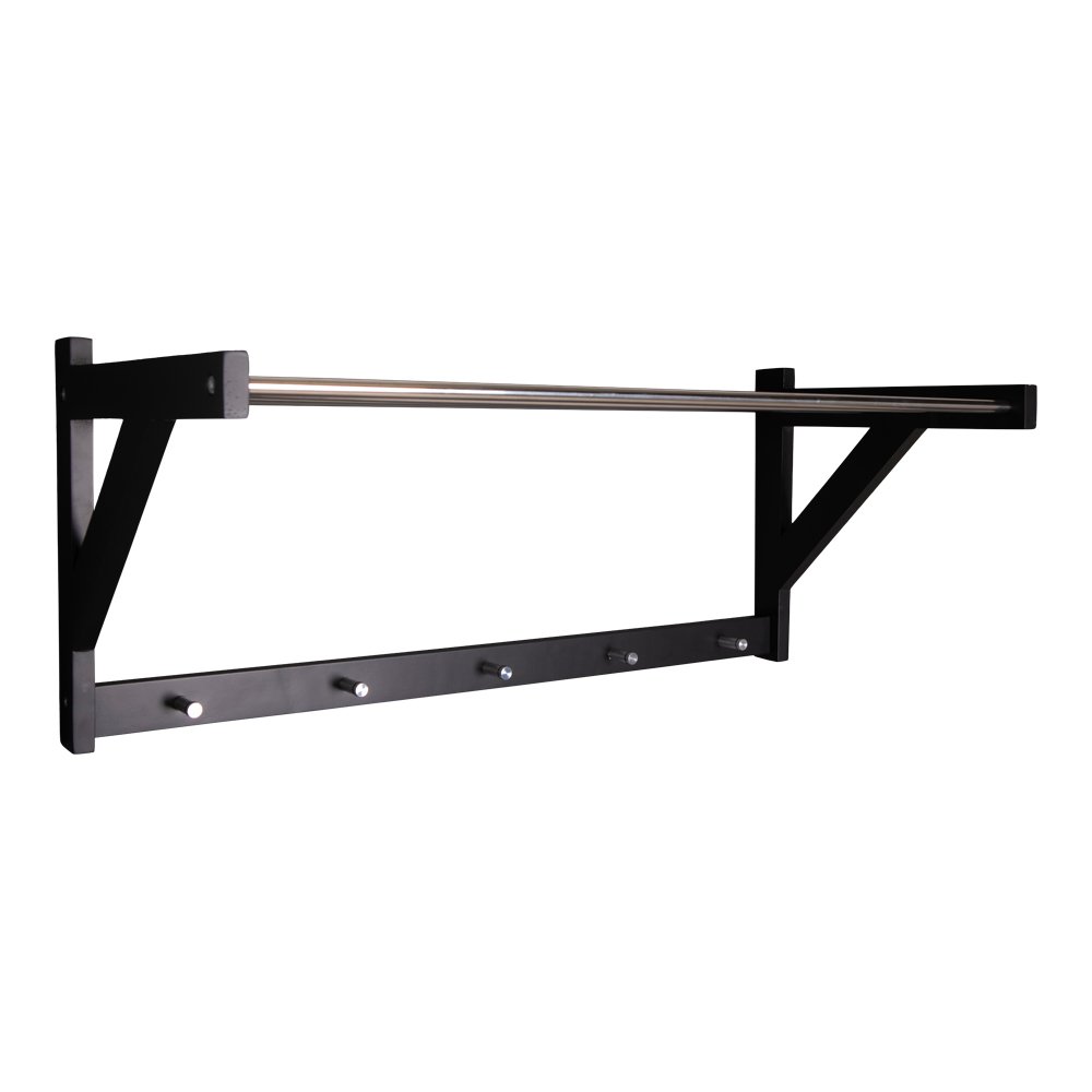 Padova Hat Shelf - Black, Poplar/Steel, 78x32x34 cm
