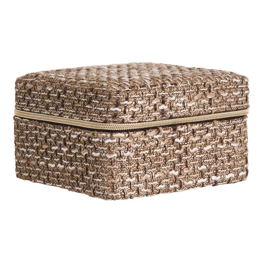 Woven Jewelry Box – Brown Bohemian Style, Small 11cm Marrakech Box