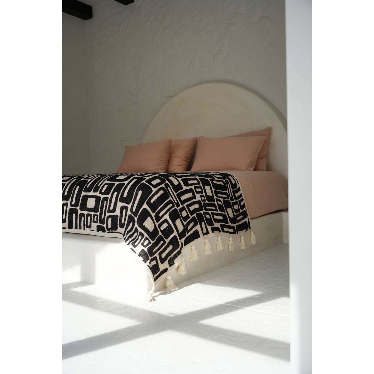 Natural Black Aztec Throw - Global Style Bed and Lounge Accent