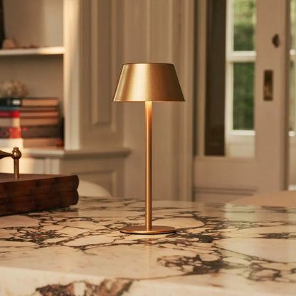 Gold Table Lamp Cordless - Modern Design, 3 Light Modes