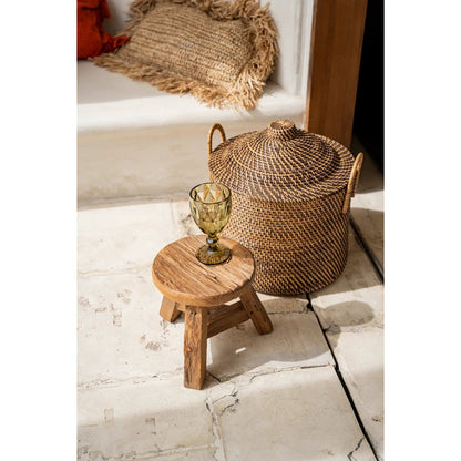 Rattan Basket with Handles - Colonial Style | Bazar Bizar