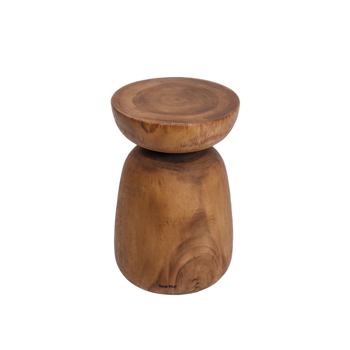 Suar Wood Stool - Natural Round Accent Stool or Side Table
