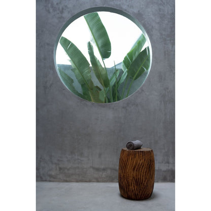 Natural Wood Stool - Hand Carved Accent Stool or Side Table