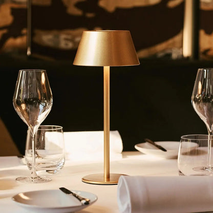 Gold Table Lamp Cordless - Modern Design, 3 Light Modes
