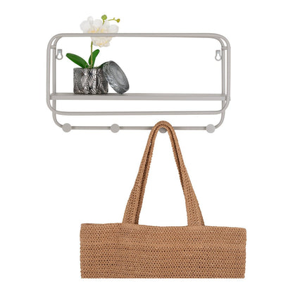 Steel Hat Shelf - Cool Grey Wall-Mounted Organizer, 45 cm