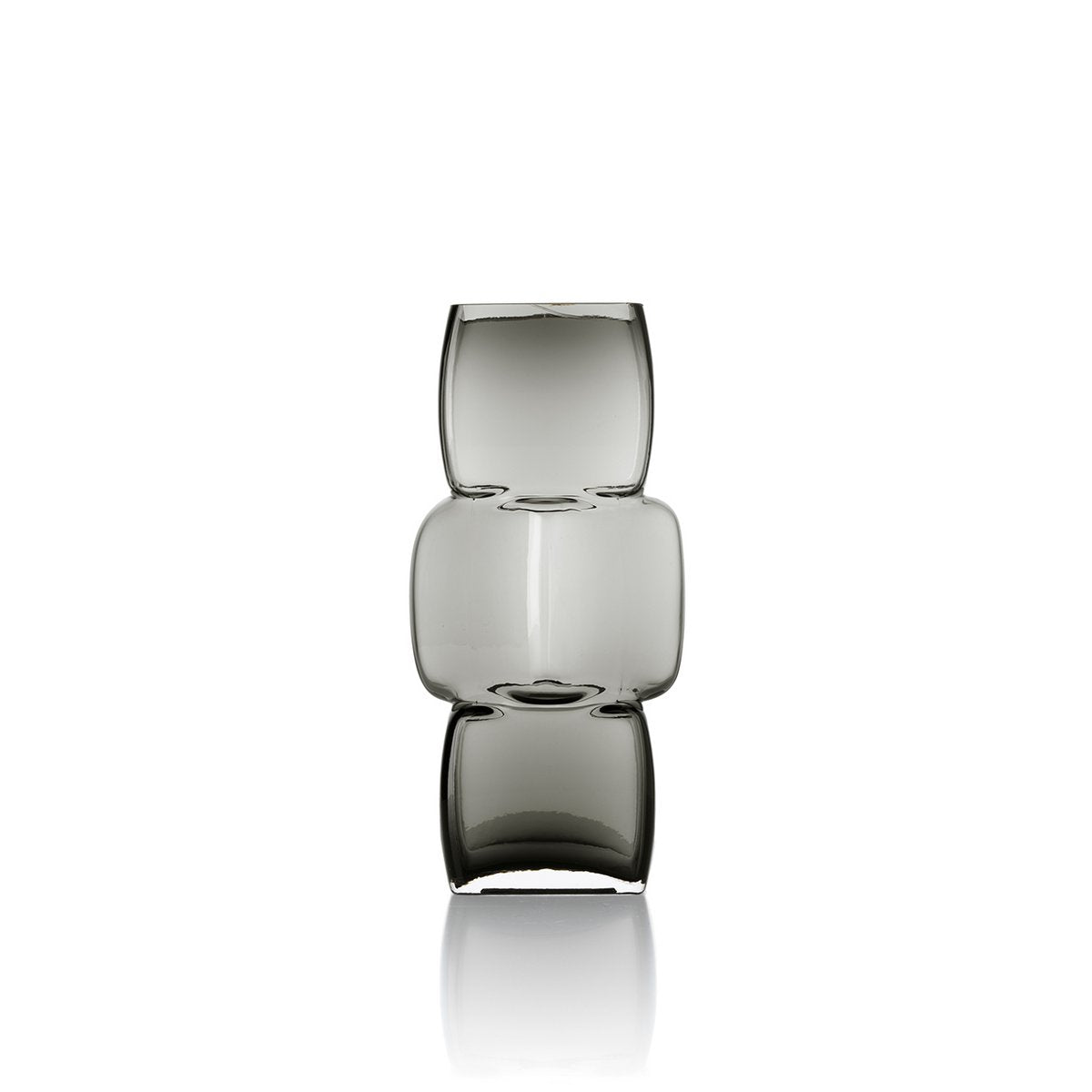 Recycled Glass Vase - Dark Grey Cubes Design - Medium