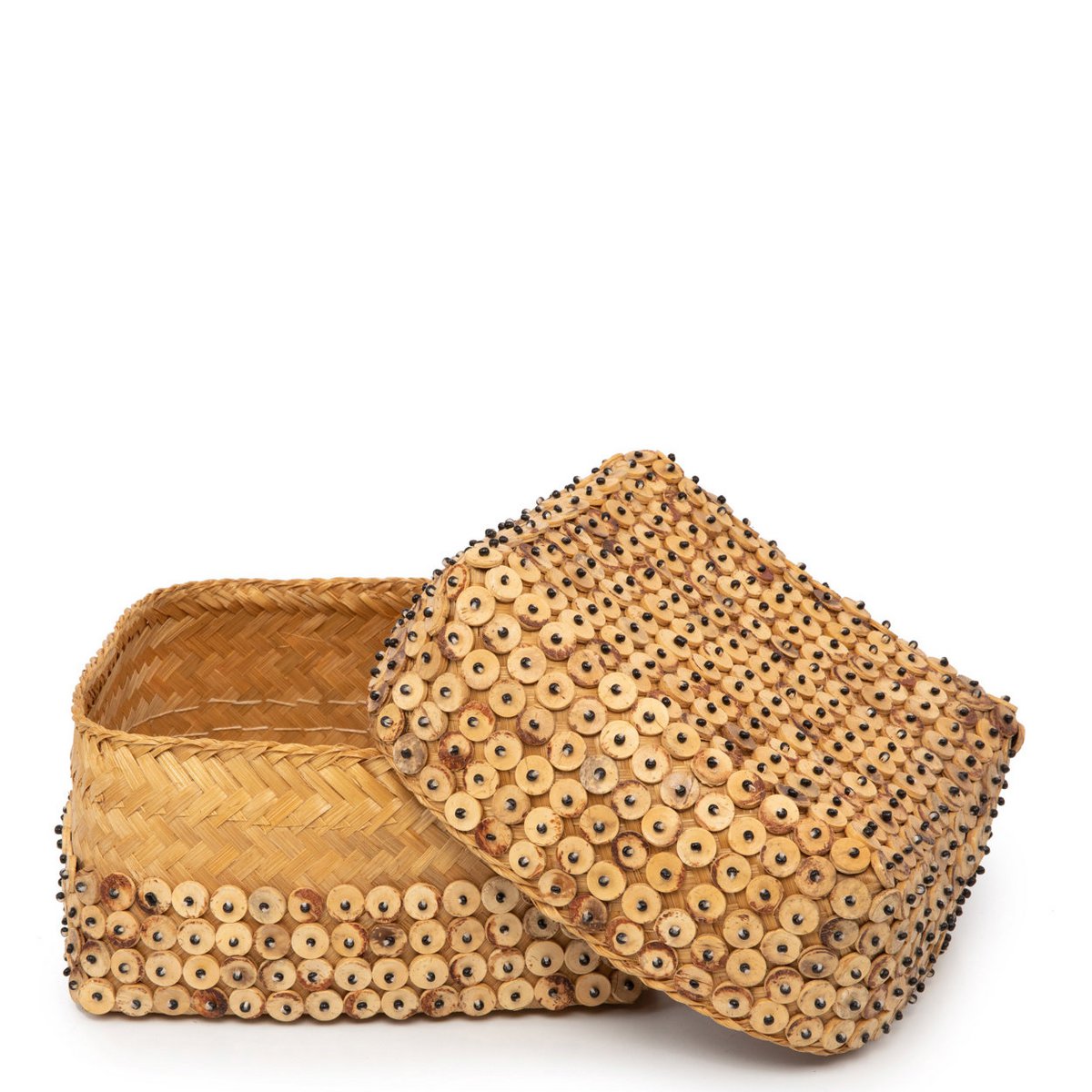 Coconut Shell Storage Basket – Natural Woven Basket, Medium