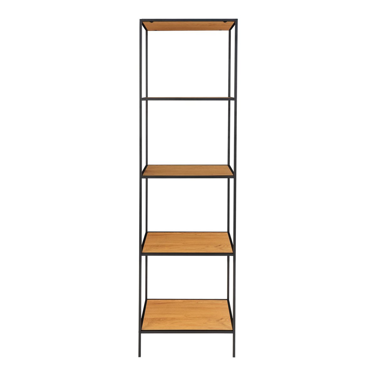 Vita Shelf - Natural oak look, steel, 51x36x170cm