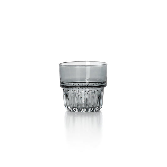 Recycled Glass Tumbler - Smoky Grey Faceted Design