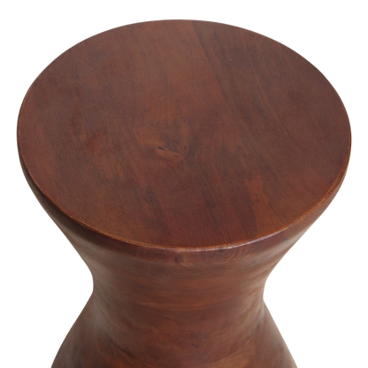 Mango Wood Stool Side Table – Natural Finish, Versatile Accent